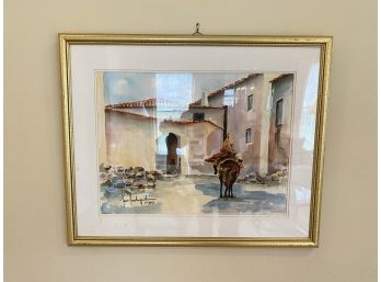 A Framed Watercolor Signed 2003   -  32'w X 26'h