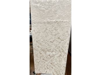 Cream Brocade Leaf Pattern Table Cloth - 62'w X 110'l