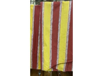 Yellow, Red, White & Purple Stripe Tablecloth 96' Round 1 Of 3