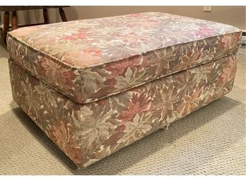 Ethan Allen Upholstered Ottoman On Wheels 42'x24'x17'h.