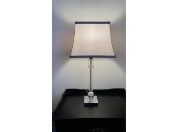 Lucite Side Table Lamps With Shades PAIR - 24'h X 4.5'base