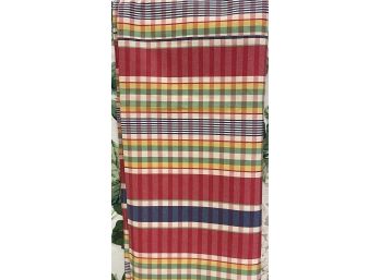 Red, Blue, Yellow, Green, White Stripe & Check Table Cloth - 84' X 86'l -  1 Of 6