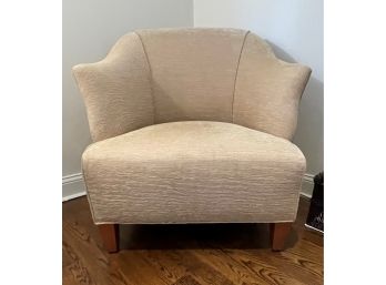 A Modern Wingback Round  Chair With  Wood Legs - 36'w X36'd X36'h