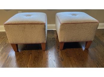 ETHAN ALLEN Cube Ottomans PAIR USA Made - 20'x 20' X 18'h