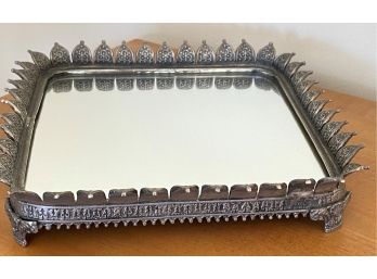 Decorative Footed Dressing Table Mirrored Tray