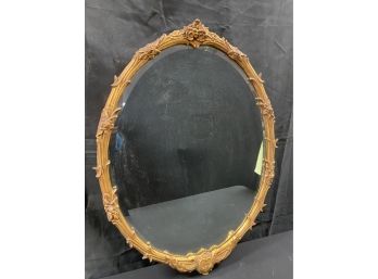 A Vintage  Gilded  Ornate Oval Wall Mirror - 24'x32'