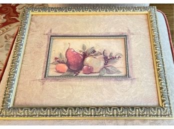 Framed Still Life- Pear And Apples - Print - 16'w X 14'h