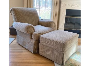 SHERRIL Roll Arm Club Chair And Ottoman