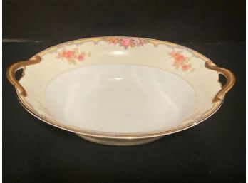 Vintage Noritake Floral Hand Painted Oval Serving Bowl (8 3/4 Inches In Length)small Chip