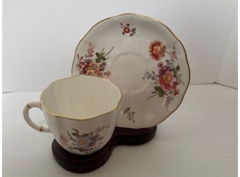 Vintage Royal Crown Derby - Derby Posies Flat Cup And Saucer XXXI