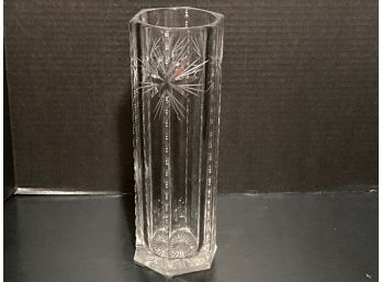 Vintage Etched Clear Glass Vase - 12 Inches In Height