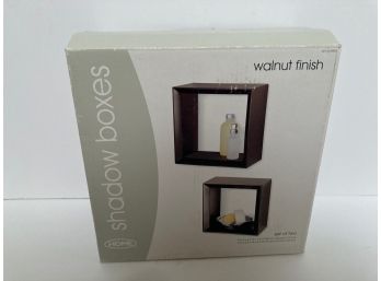 Set Of 2 Walnut Finish Shadow Boxes (NIB)