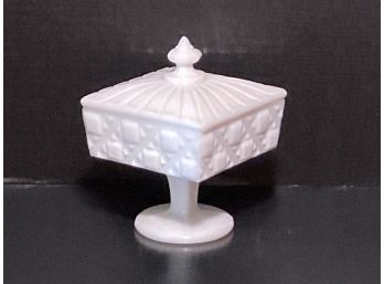 Vintage Westmoreland Covered Old Quilt Footed Candy Dish 1950s