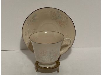 Vintage Lenox April Teacup And Saucer Platinum Rim