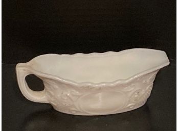 Vintage White Milk Glass Gravy Boat