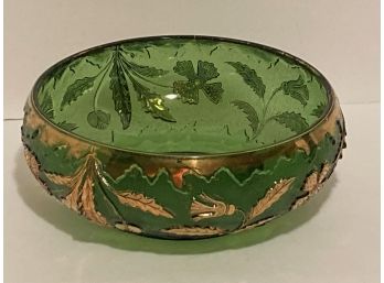 Vintage US Glass Delaware Green Depression Master Bowl