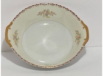 Vintage Floral Meito China Hand Painted Round Serving Bowl (10 Inches In Diameter)