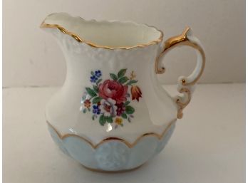 Vintage Aynsley Blue Floral Footed Creamer