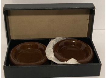 Vintage  Set Of Six (6) Toscany Collection Brown Ceramic Coasters