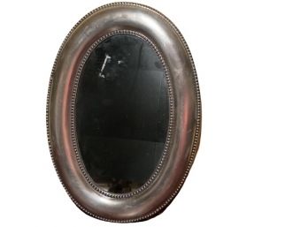 Vintage Oval Silver Tone Wall Mirror