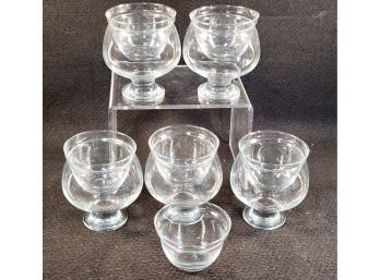 Set Of Six Vintage Clear 2 Piece Shrimp Cocktail Glasses