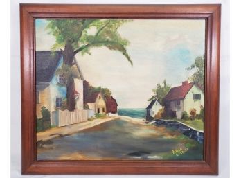 Vintage 1982 Framed Signed Oil On Board Painting By Robert Voss