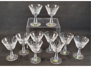 Ten Waterford Cut Crystal Cordial Wine Glasses - Lismore Pattern