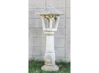 Large Vintage Outdoor Three Piece Cement Garden Pagoda - Nice Patina