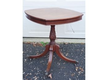 Vintage Imperial Mahogany Wood Pedestal Accent Table