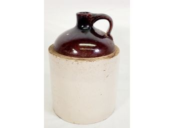 Antique Salt Glaze Pottery Beige & Brown Jug