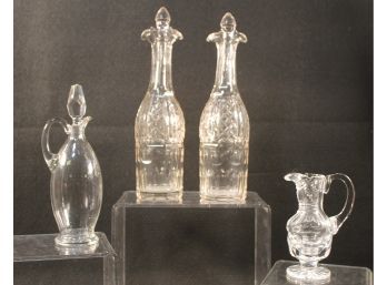 Vintage Glass & Crystal Lot Featuring Signed Tyrone Cruet