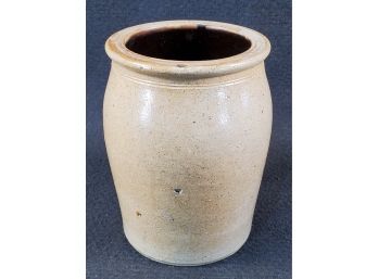 1870 Antique Beige Butter Salt Glaze Pottery Crock