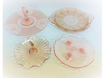 Vintage Pink Depression Glass Lot 2 Featuring Jeanette & Anchor Hocking