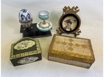 Cool Vintage Collectibles Lot Royal Bayreuth Porcelain & Victorian Mini Dish Art