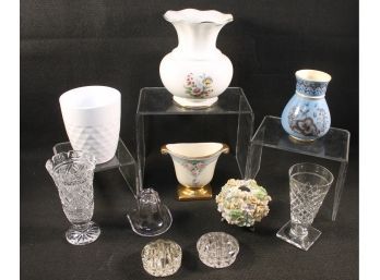 Vintage Flower Holder Lot Featuring Multiple Signed Vases & Two Frogs