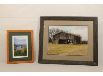 Pair Of Framed Prints - One Signed Lake Garfield, Monterey, MA. By Janet Farley Catheart