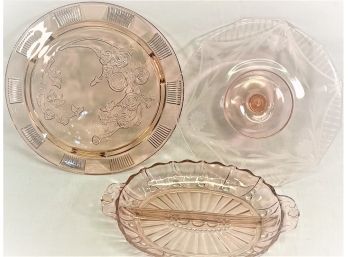 Vintage Pink Depression Glass-lot 1 Featuring Cambridge & Federal Glass