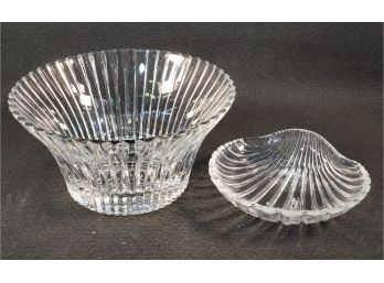 Vintage Atlantis Crystal Bowl & Shell Shaped Candy Dish