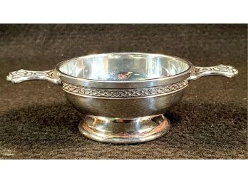 Vintage Edward Blyde England Celtic Scottish Pewter Toasting Qauich Bowl