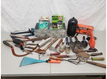 Lot Of Miscellaneous Home And Garden Tools And Bug Lights