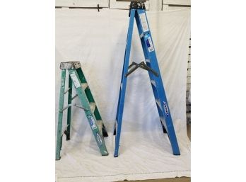 Two Werner Fiberglass Step Ladders: 4ft & 6ft