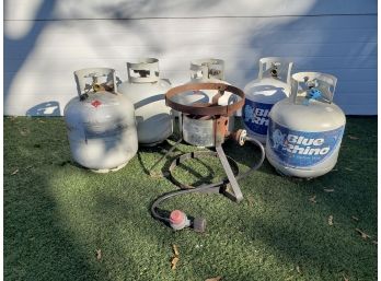 Portable Propane Outdoor Cooker, Metal Fusion Burner, With Tanks