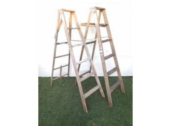 2 Wood 6 Foot Ladders