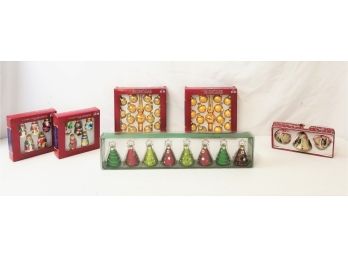 Six Boxes Of Miniature Classic Christmas Ornaments - NEW