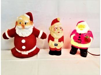 Three Unique Vintage Holiday Santa Clauses