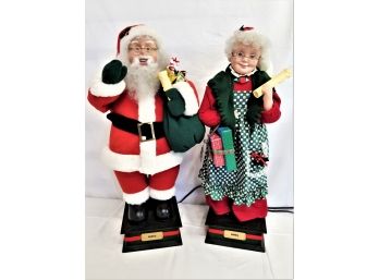 Vintage Holiday Creations Santa & Mrs. Claus Animated Illuminated 24' Figures