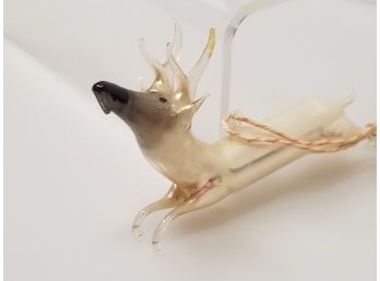 Vintage Blown Glass Deer Ornament