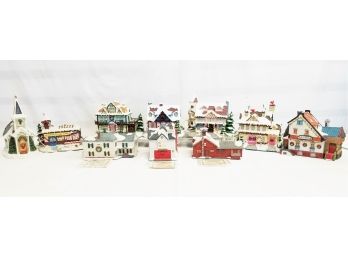 Rudolph's Christmas Town Village Lighted House Collection By Hawthorne Village & Norman Rockwell Houses