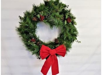 Traditional Balsam Wreath, Lighted 24'