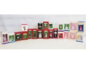 Twenty-Two Hallmark Keepsake Collectible Ornaments: Barbie, Minnie Mouse & Midge